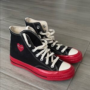 Comme des Garcons PLAY Black and Red Sneakers